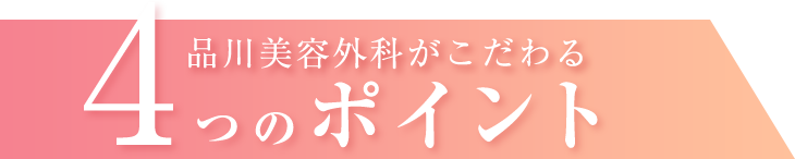 品川美容外科がこだわる4つのポイント