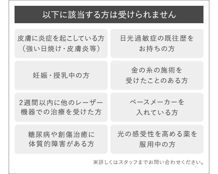 以下に該当する方は受けられません