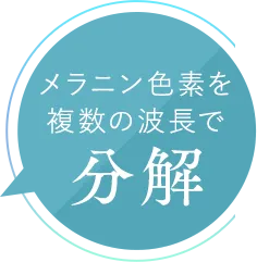 メラニン色素を複数の波長で分解